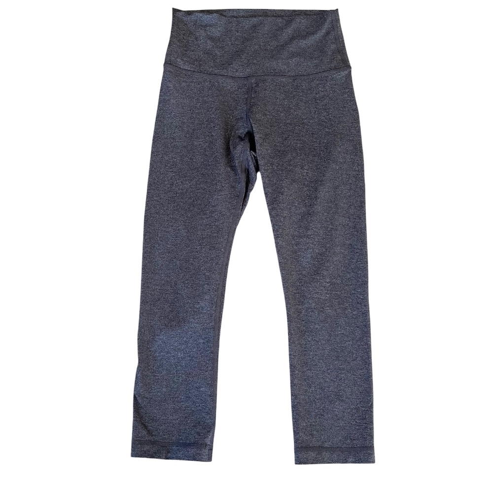 Lululemon size 6 Wunder Under high rise crop leggings in dark grey.